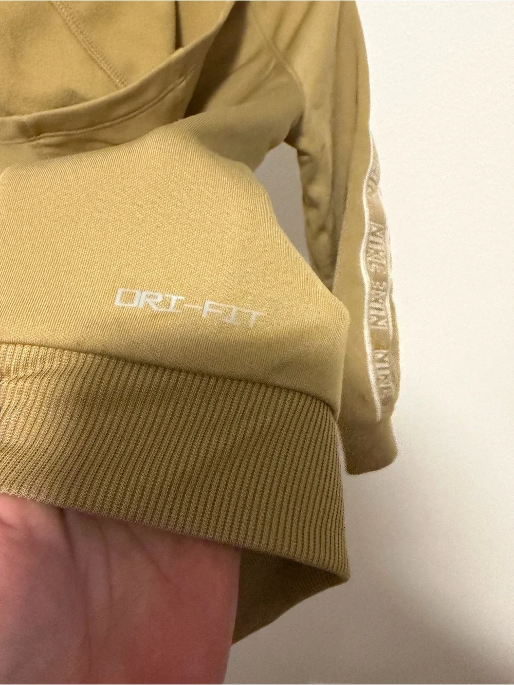 Nike Kids Olive-Tan Full Zip Hoodie with White Swoosh